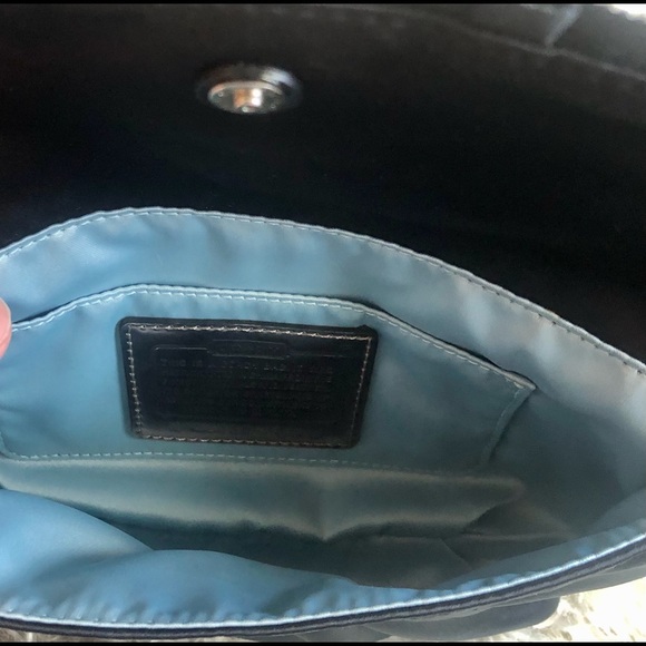 COACH AMANDA Black Satin Wristlet - Picture 10 of 14